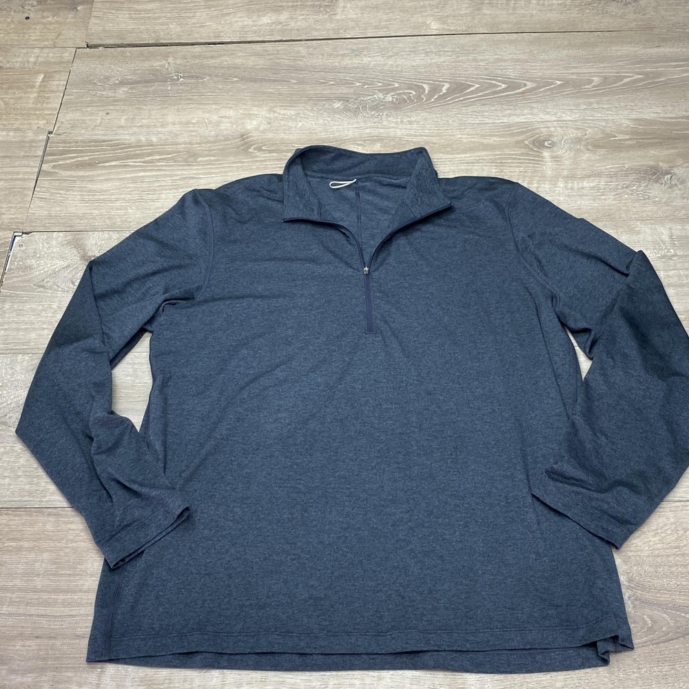 Lululemon Pullover Shirt Mens 2XL Blue 1/4 Zip Long Sleeve Athletic Running Top